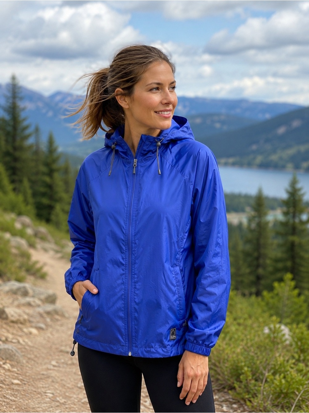 Sierra Microlight Waterproof Windbreaker Hooded Jacket Blue